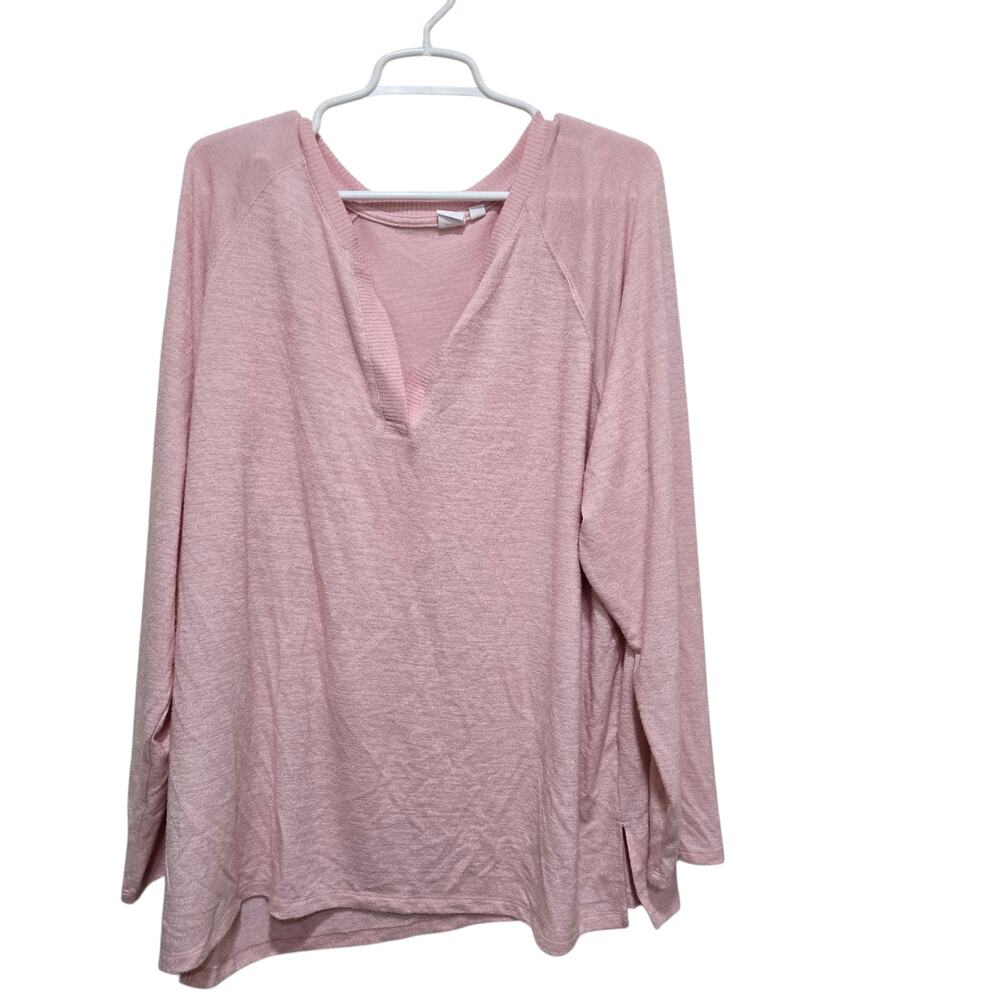 GAP Pink Soft Knit Split Neck Tunic Top XXL